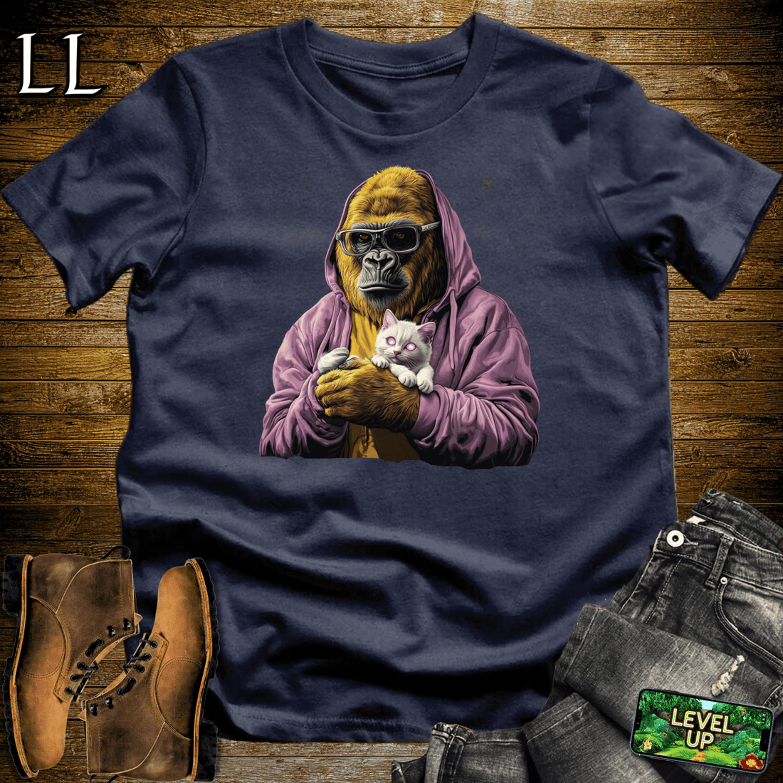 Cat Tamer Gorilla Softstyle Tee Navy | Funny Cat Lover