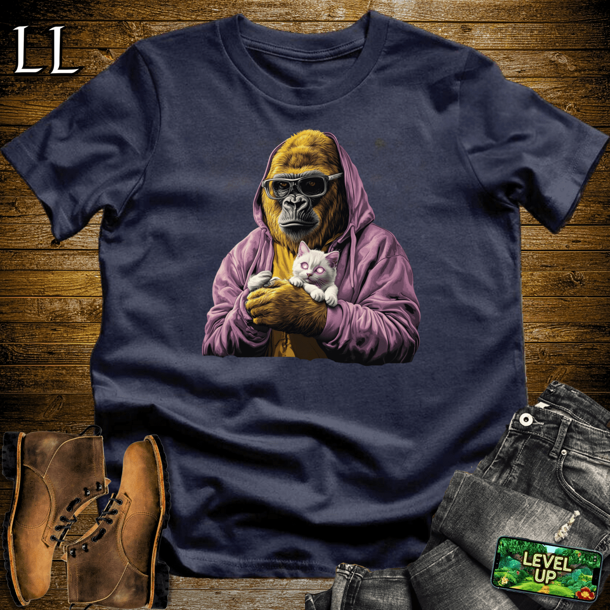 Cat Tamer Gorilla Softstyle Tee - Navy - LegacyLayers