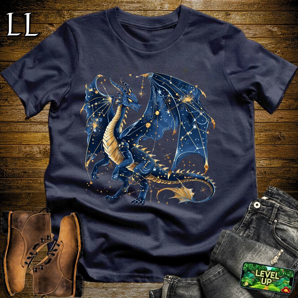 Celestial Star Dragon Softstyle Tee - Navy - LegacyLayers