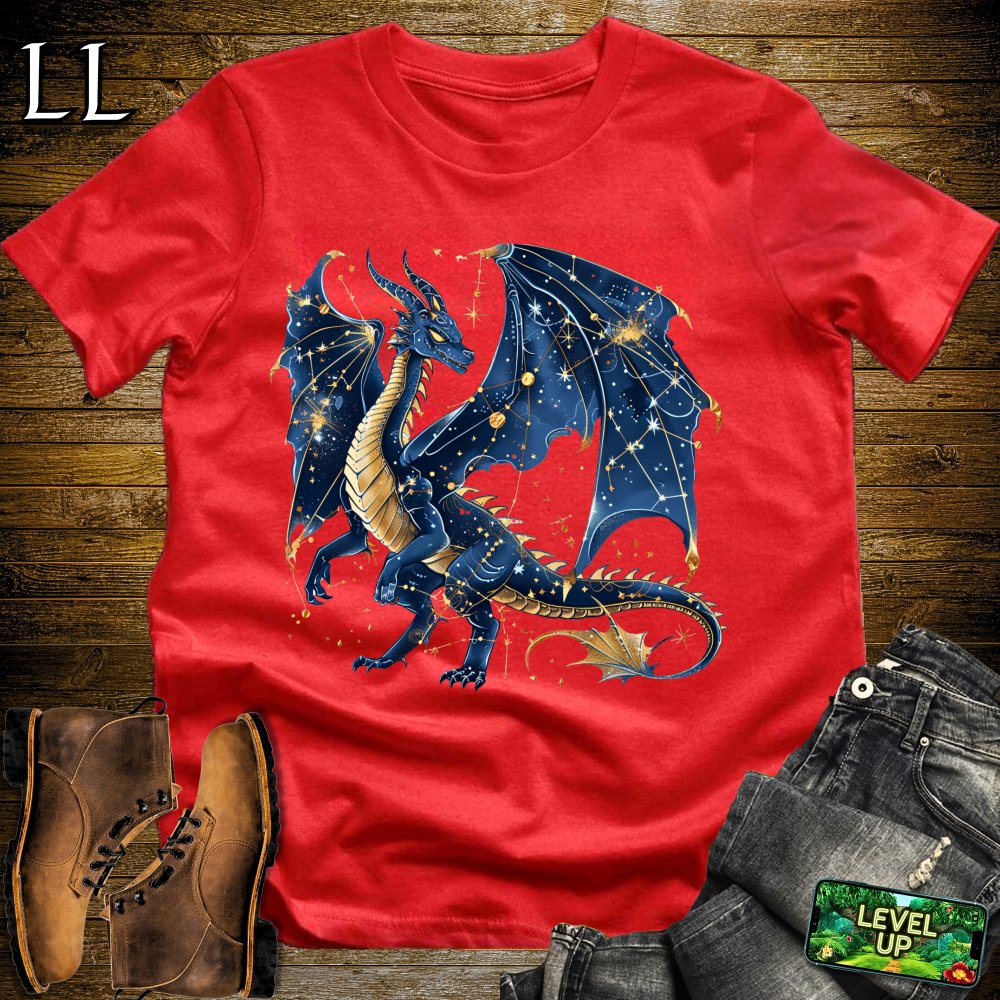 Celestial Star Dragon Softstyle Tee - Red - LegacyLayers