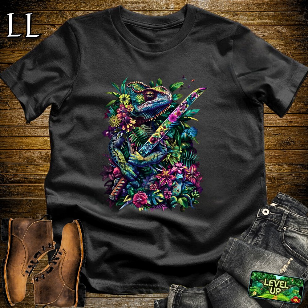 Chameleon Samurai White | Reptile Lover Gift Tee