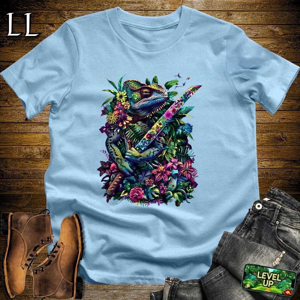 Chameleon Samurai Black | Reptile Lover Gift Tee