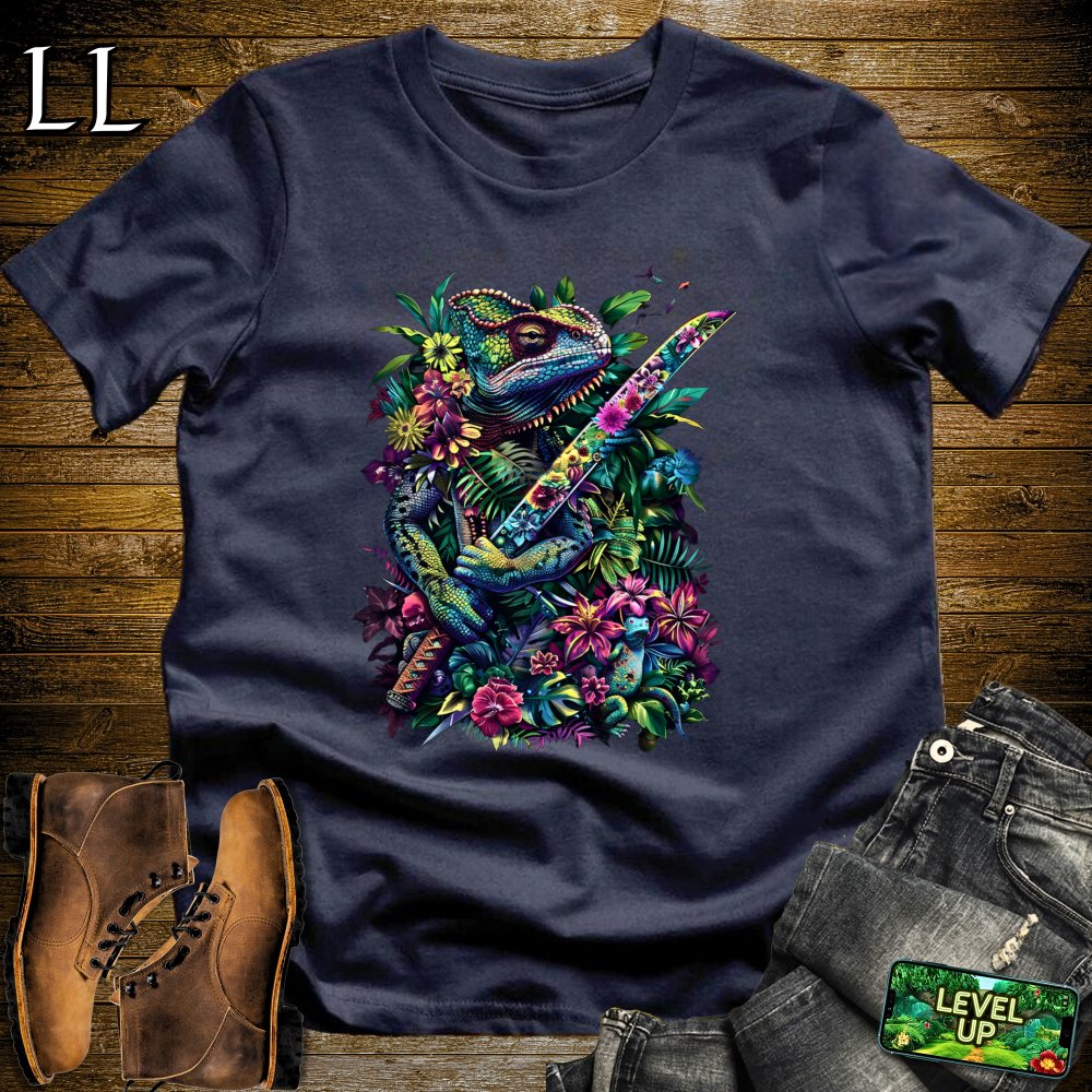Chameleon Samurai Red | Reptile Lover Gift Tee