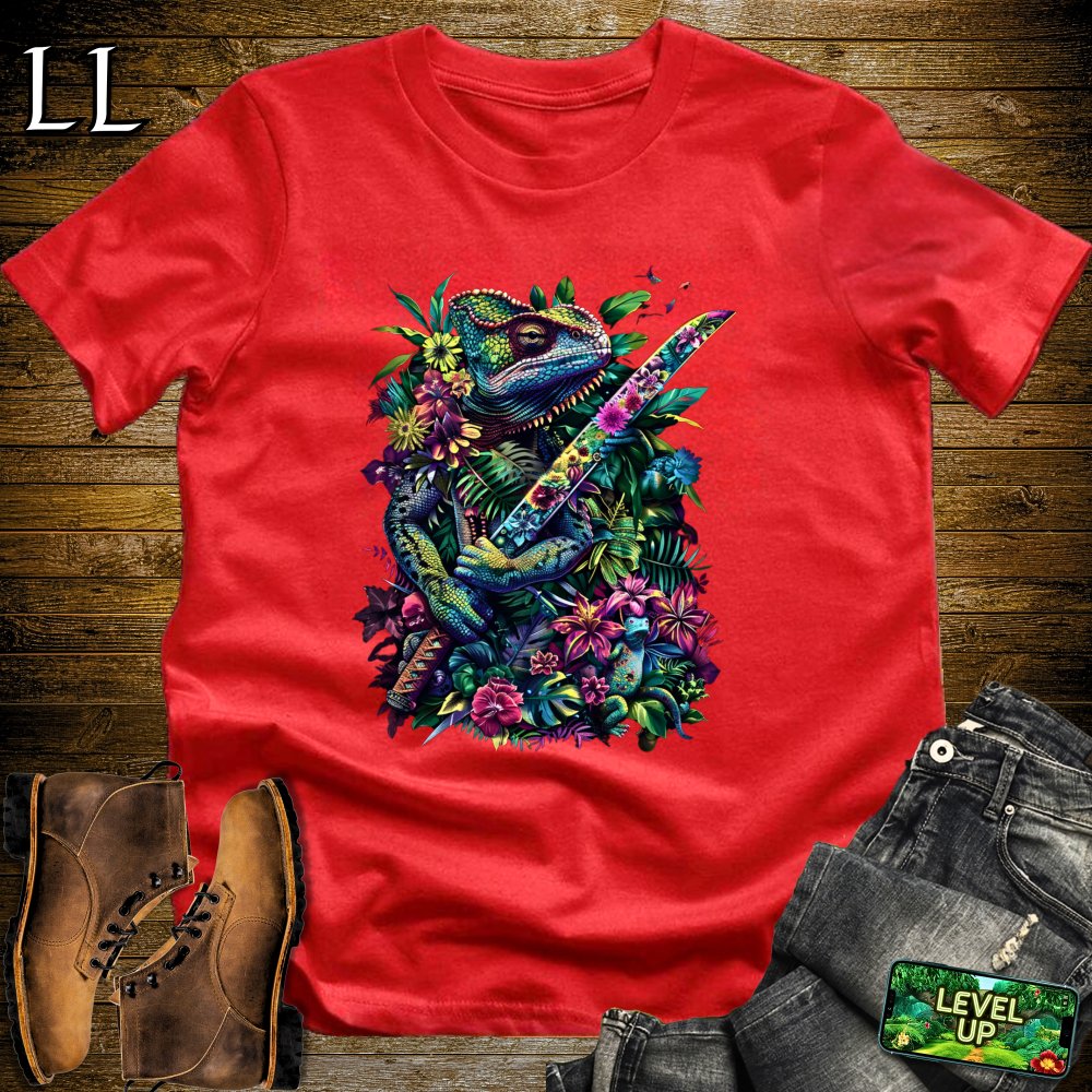 Chameleon Samurai Royal Blue | Reptile Lover Gift Tee
