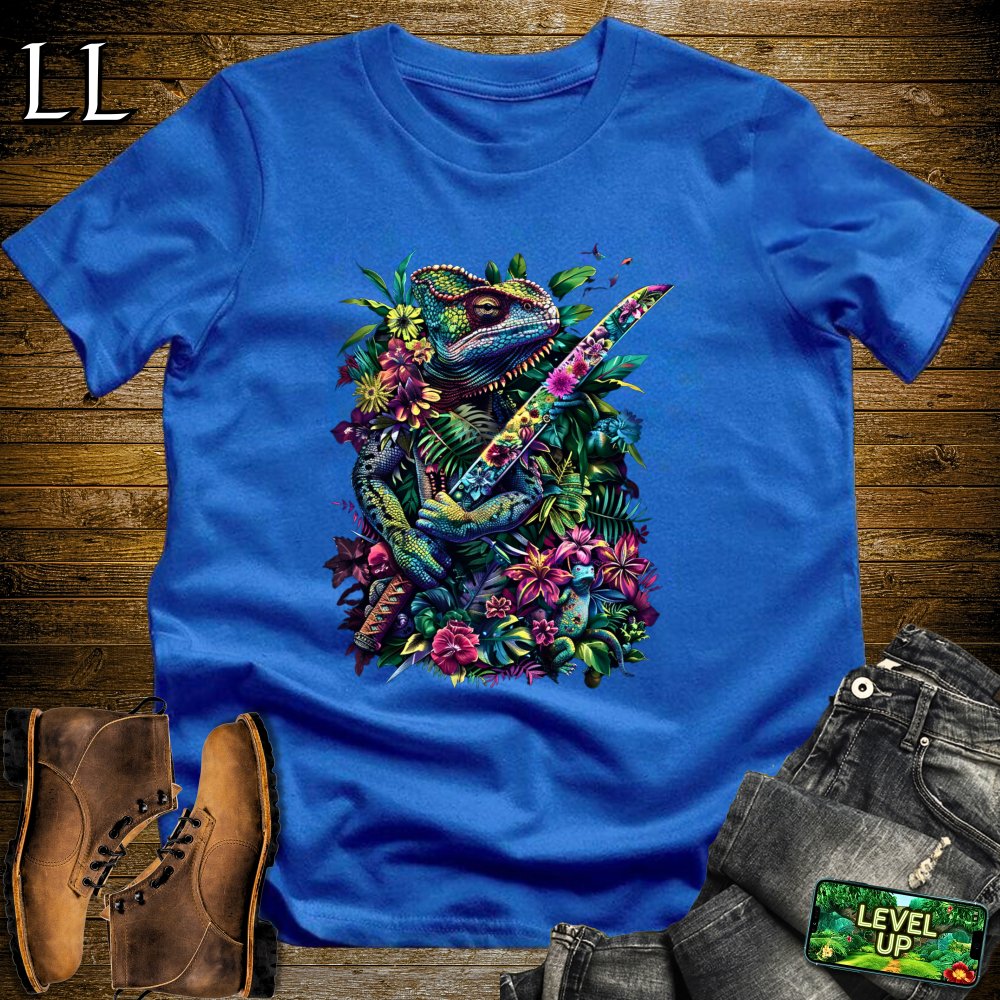 Chameleon Samurai Light Blue | Reptile Lover Gift Tee