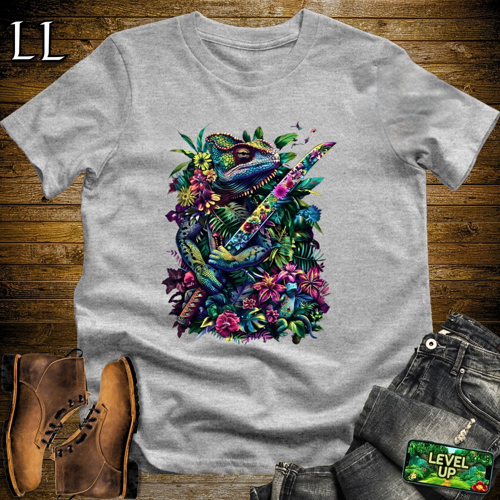 Chameleon Samurai Sport Grey | Reptile Lover Gift Tee