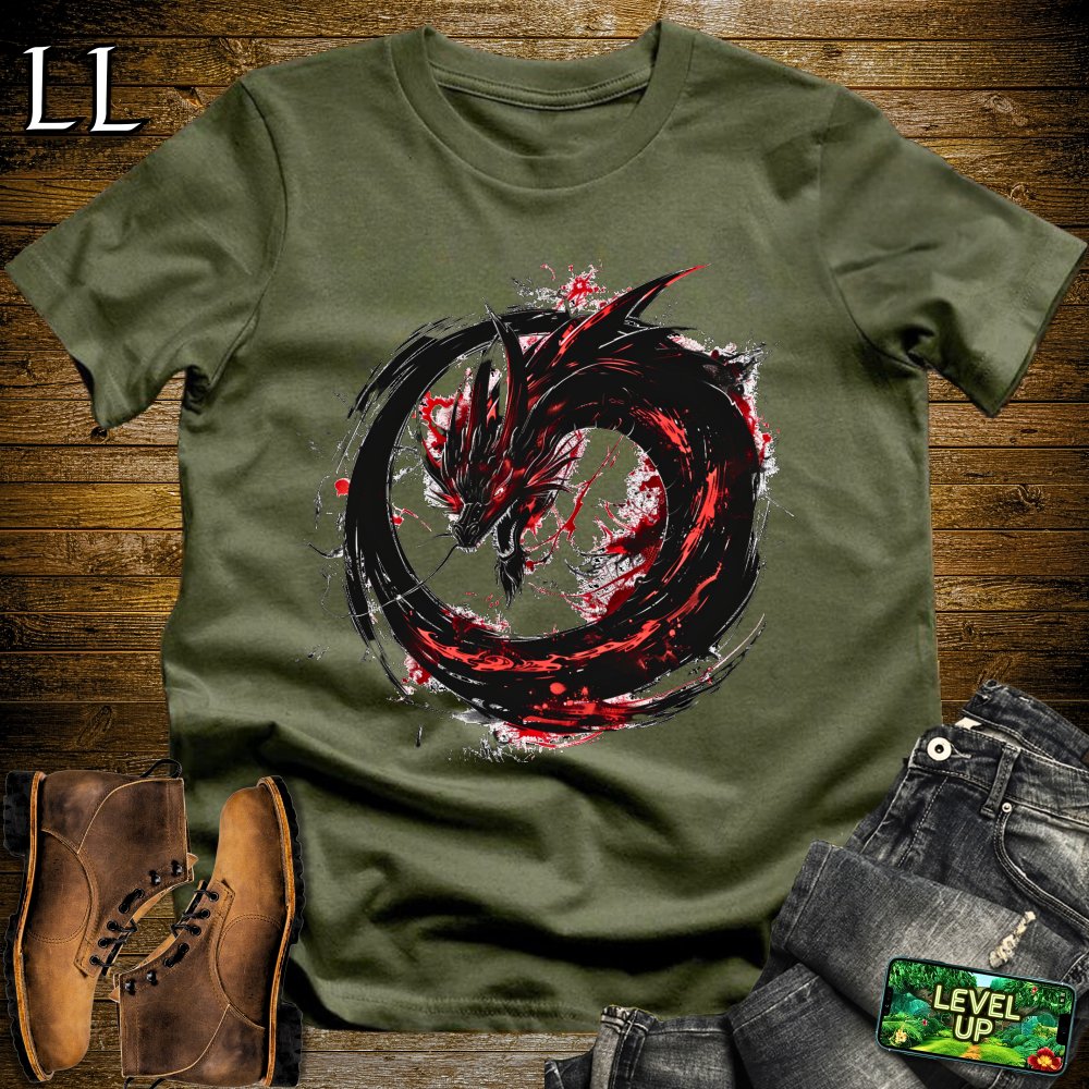 Chaos Dragon Softstyle Tee - Military Green - LegacyLayers