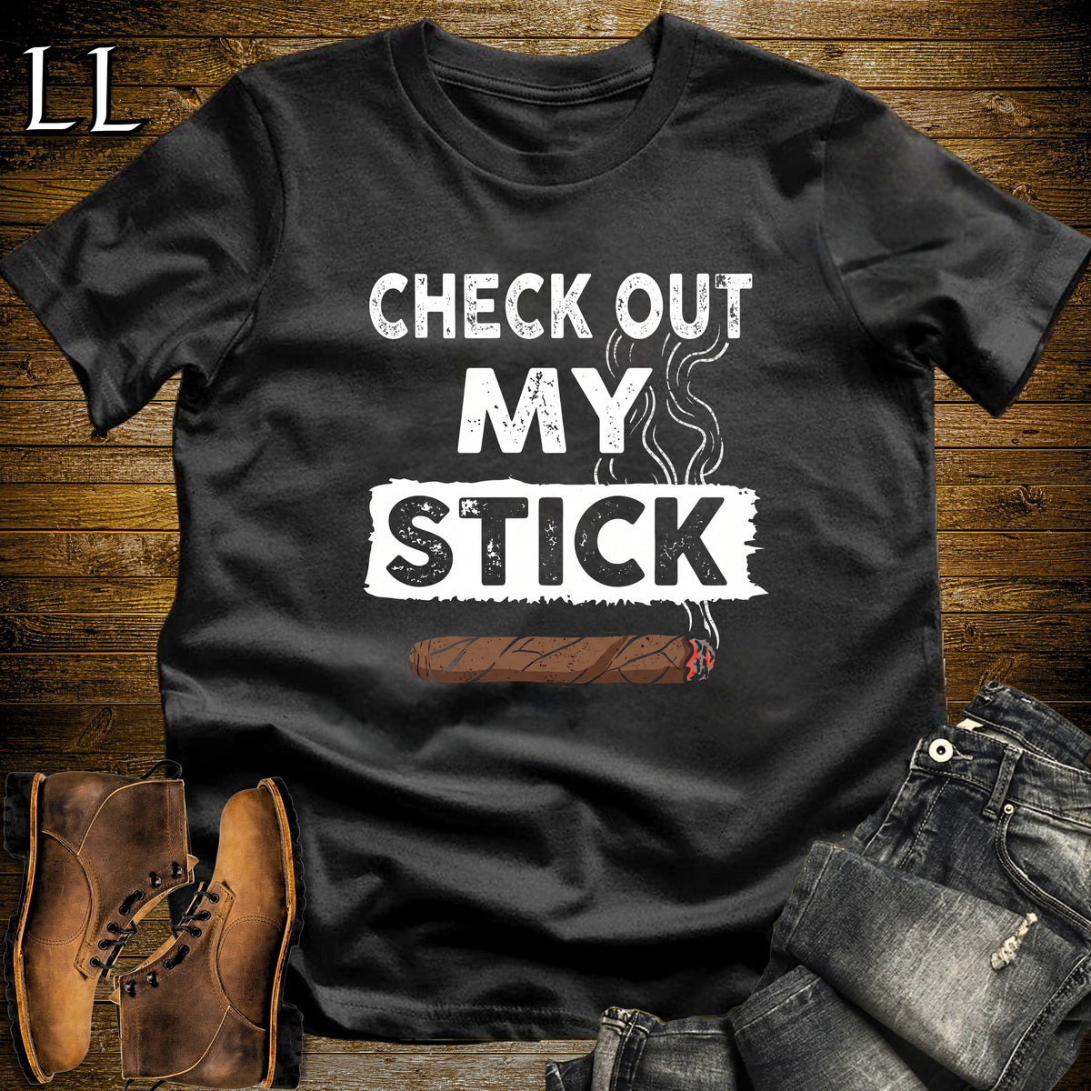 Check out my Stick Cigar T-Shirt Black | Funny Cigar Pun Tee