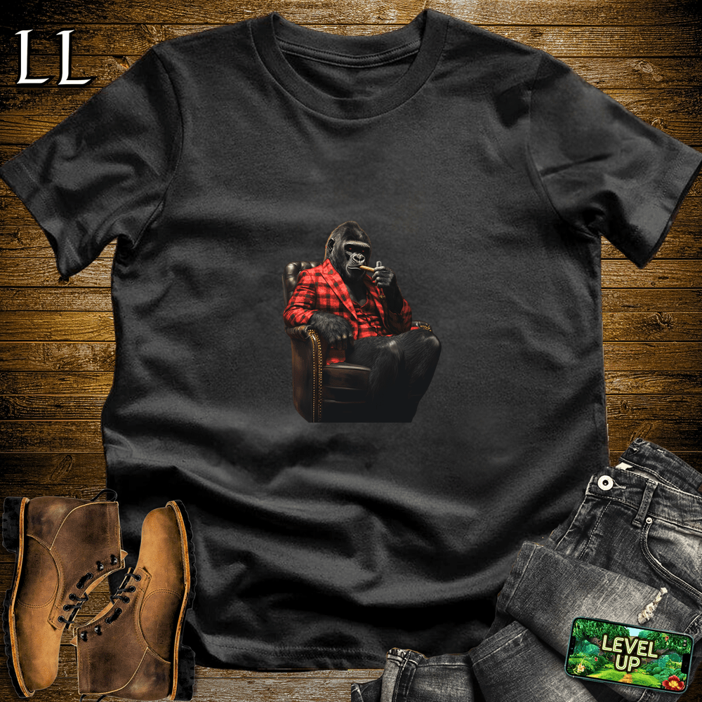 Checkered Suit Cigar Gorilla - Black - LegacyLayers
