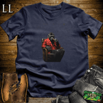 Gorilla in a checkered suit smoking a cigar graphic tee in Navy — by Legacy Layers
