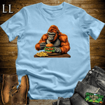 Cheeseburger Gorilla Light Blue | Funny Gorilla Food Tee