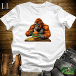 Cheeseburger Gorilla White | Funny Gorilla Food Tee