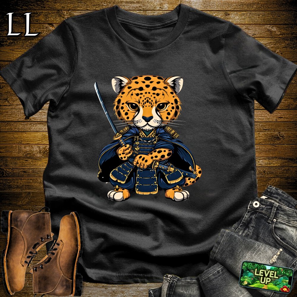 Cheetah Cub Samurai Softstyle Tee - Black - LegacyLayers