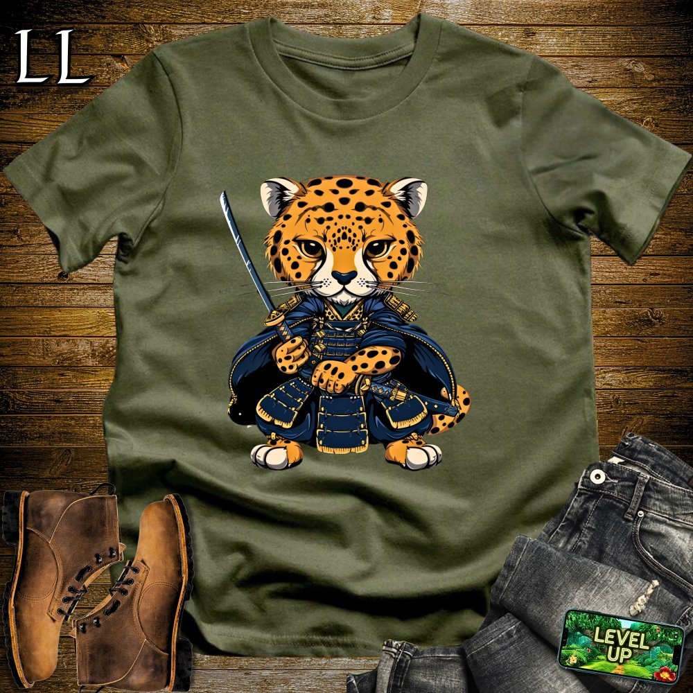 Cheetah Cub Samurai Navy | Big Cat Lover Tee