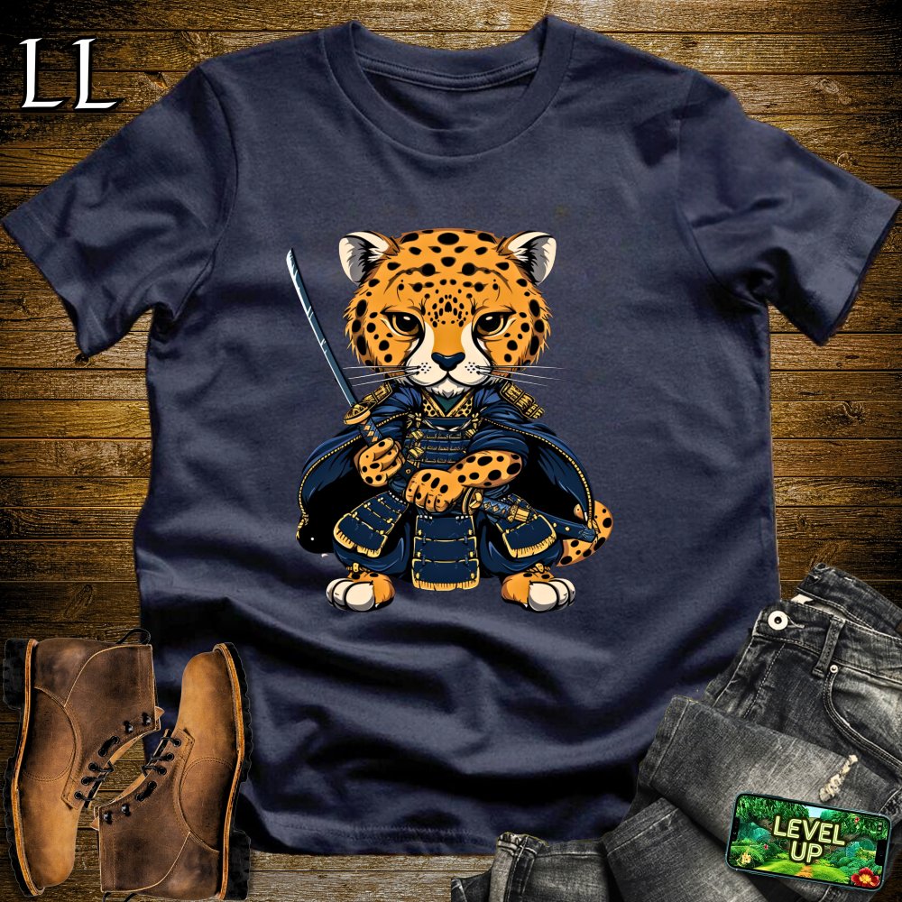 Cheetah Cub Samurai Softstyle Tee - Navy - LegacyLayers