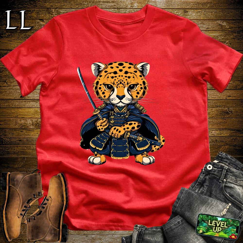 Cheetah Cub Samurai Softstyle Tee - Red - LegacyLayers