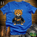 Cheetah Cub Samurai Light Blue | Big Cat Lover Tee
