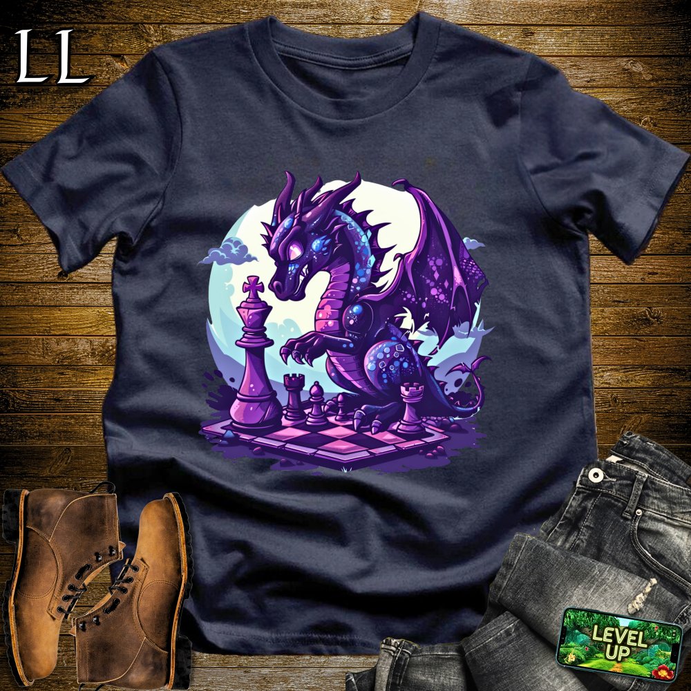 Chess Dragon Softstyle Tee - Navy - LegacyLayers