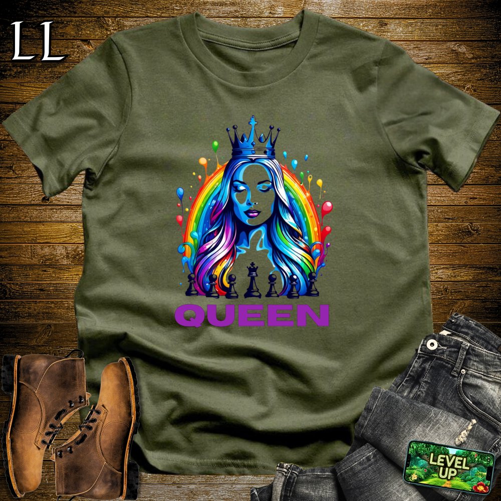 Chess Queen Softstyle Tee - Military Green - LegacyLayers