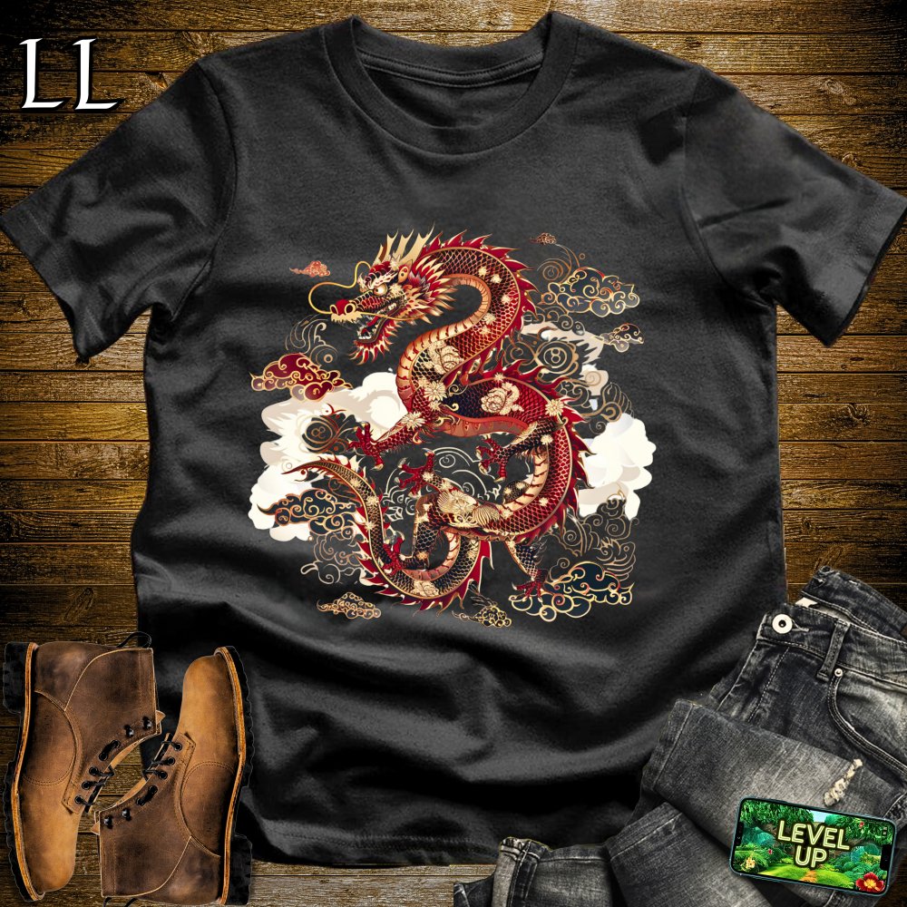 Chinese Dragon Softstyle Tee - Black - LegacyLayers