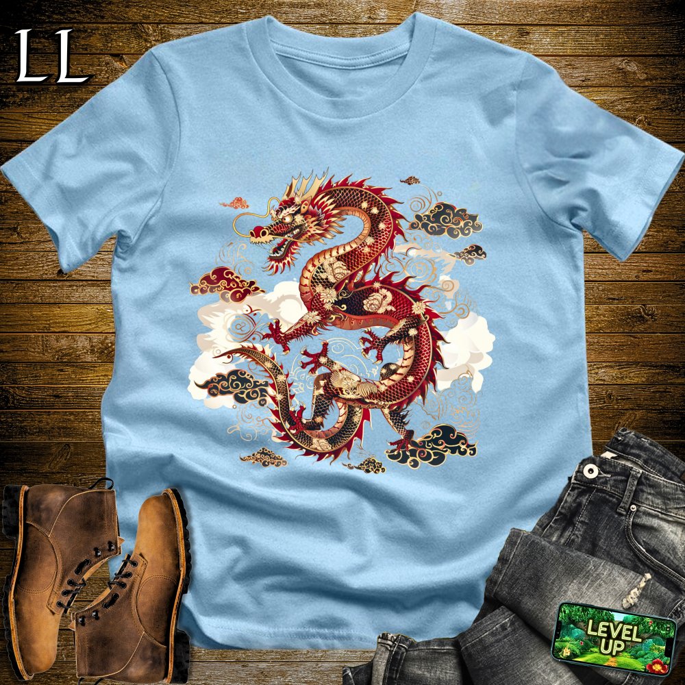 Chinese Dragon Softstyle Tee - Light Blue - LegacyLayers