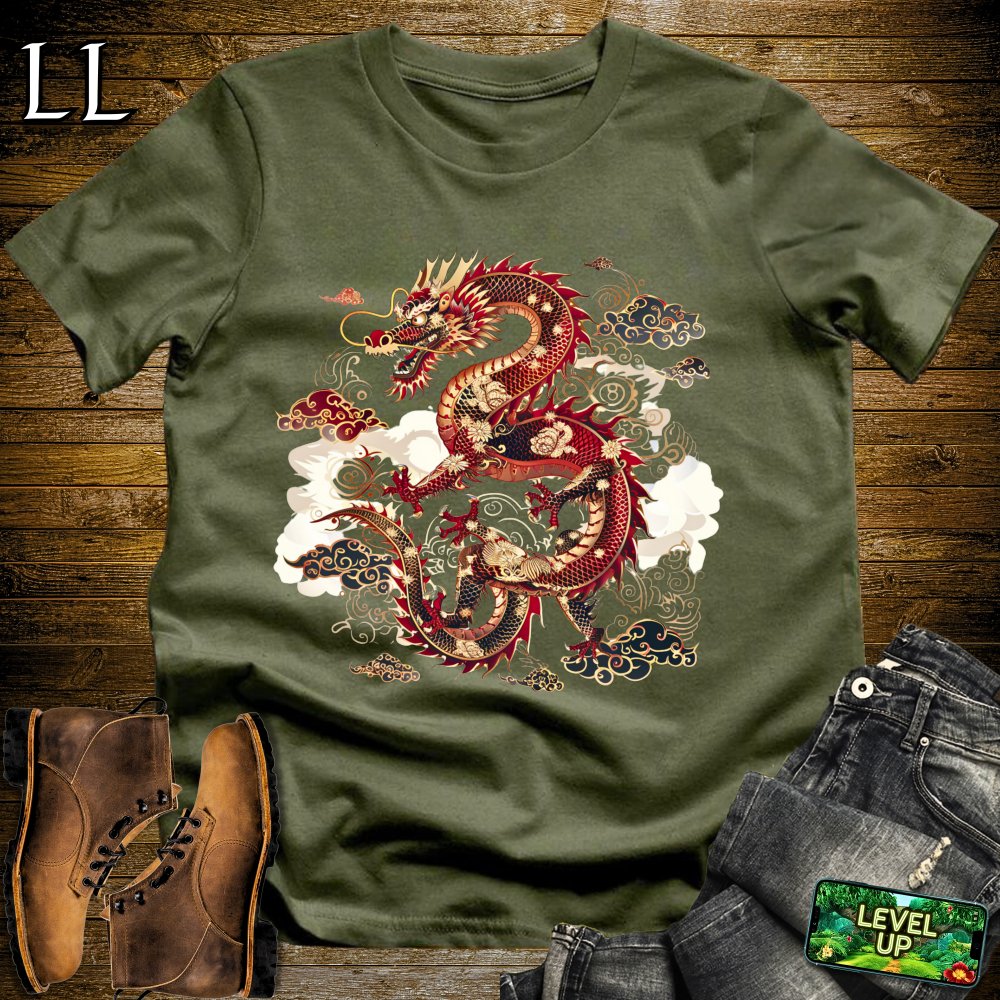 Chinese Dragon Softstyle Tee - Military Green - LegacyLayers