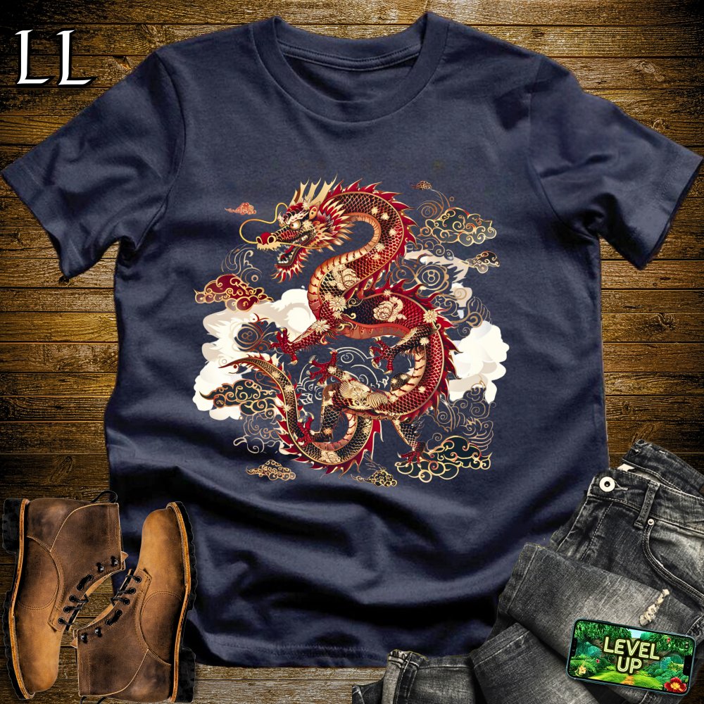 Chinese Dragon Softstyle Tee - Navy - LegacyLayers