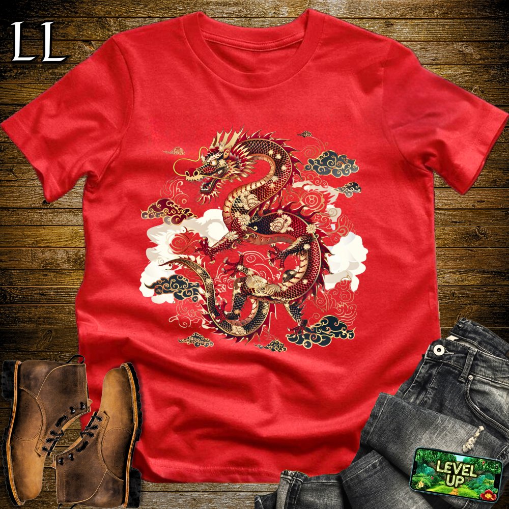 Chinese Dragon Softstyle Tee - Red - LegacyLayers