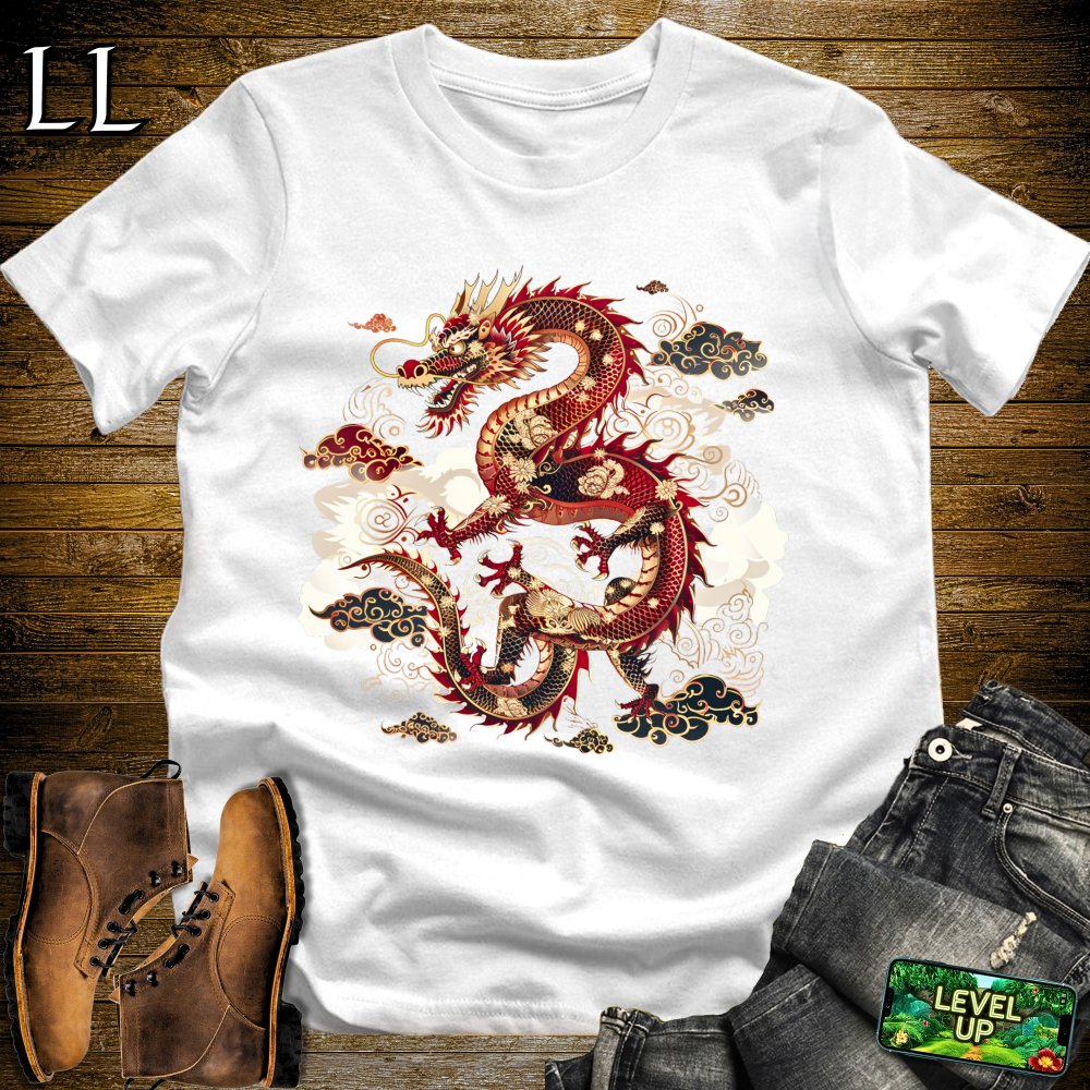 Chinese Dragon Softstyle Tee - White - LegacyLayers