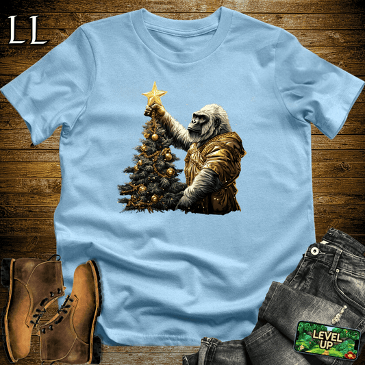 Christmas Star Gorilla Softstyle Tee - Light Blue - LegacyLayers