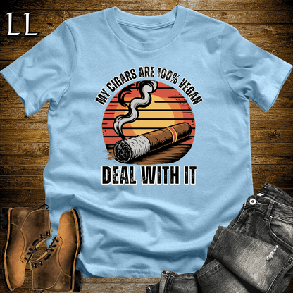 Cigars Are Vegan Shirt Light Blue | Funny Cigar Lover Tee