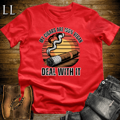 Cigars Are Vegan Shirt Red | Funny Cigar Lover Tee