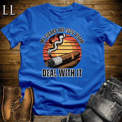 Cigars Are Vegan Shirt Royal Blue | Funny Cigar Lover Tee