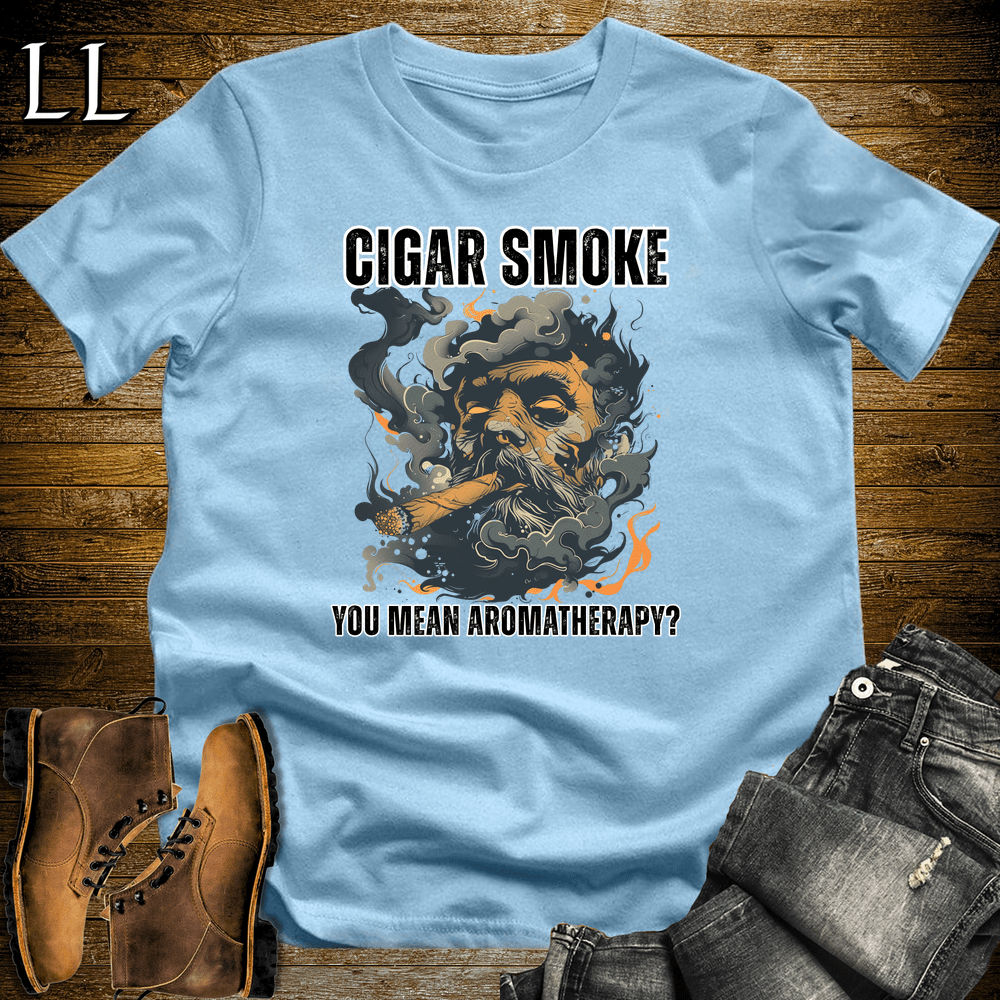 Cigar Aromatherapy Shirt Light Blue | Funny Cigar Lover Tee