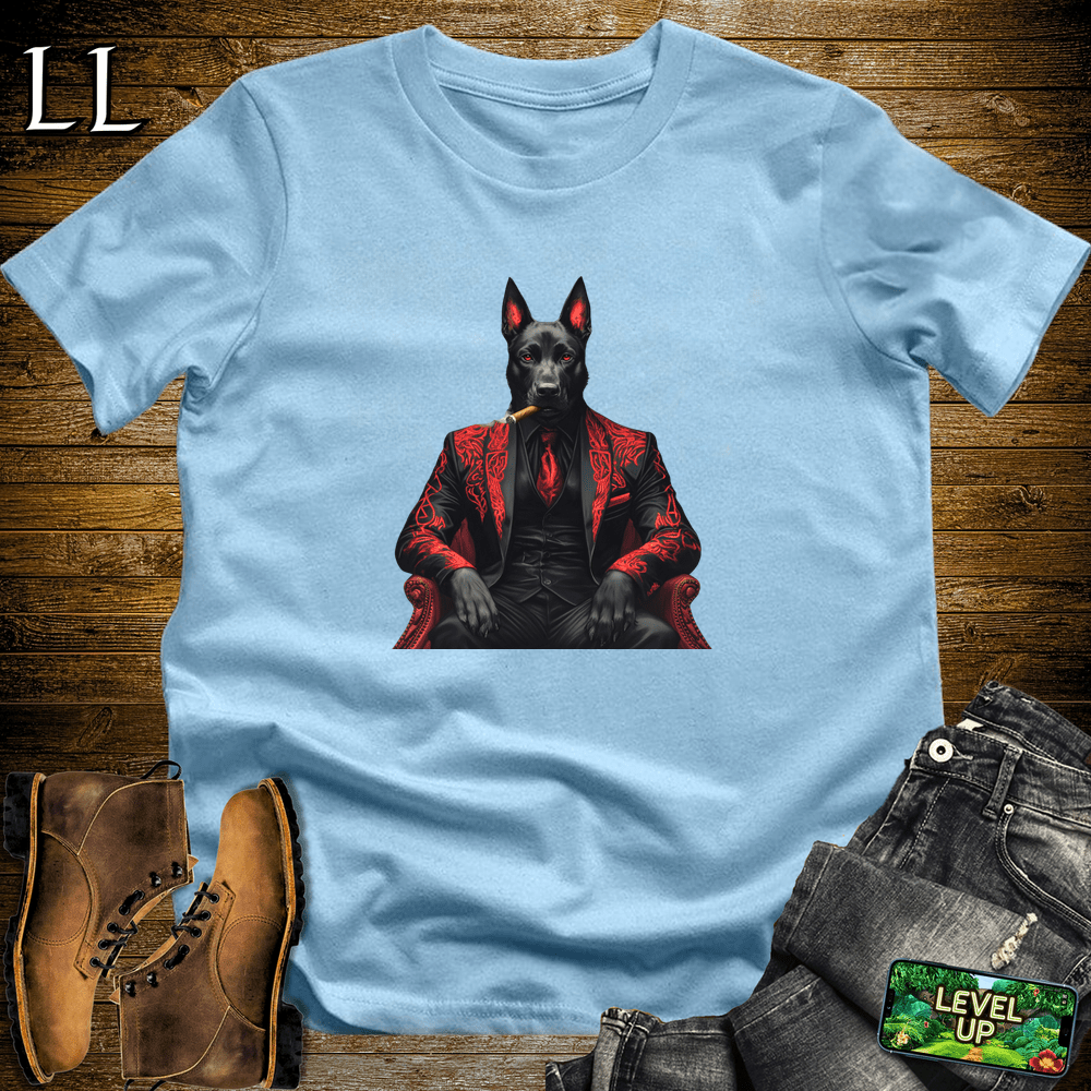 Belgian Malinois Cigar Shirt Light Blue | Dog Lover Cigar Tee