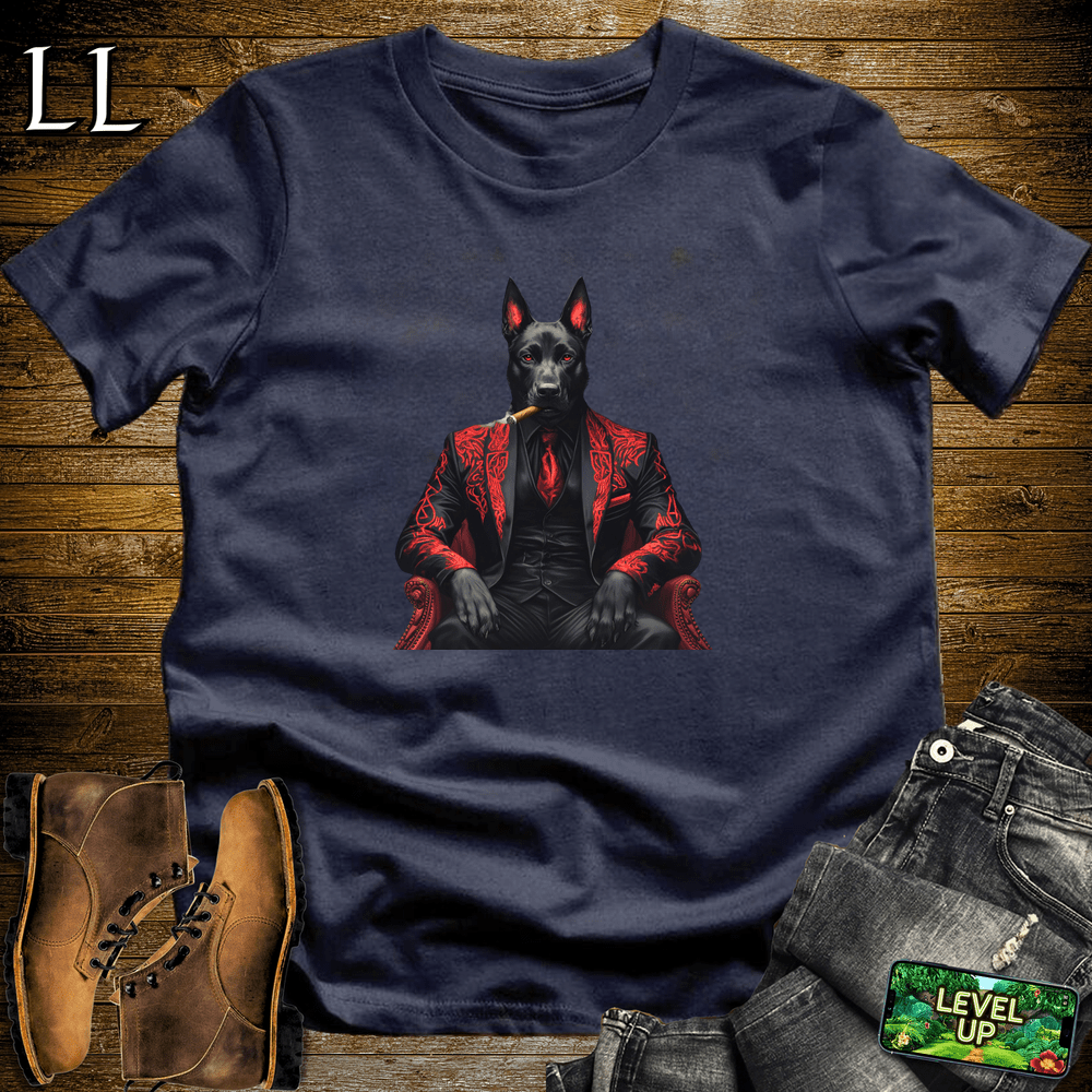 Belgian Malinois Cigar Shirt Navy | Dog Lover Cigar Tee