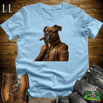 Boxer Dog Cigar Shirt Light Blue | Dog Lover Cigar Tee