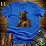 Boxer Dog Cigar Shirt Royal Blue | Dog Lover Cigar Tee