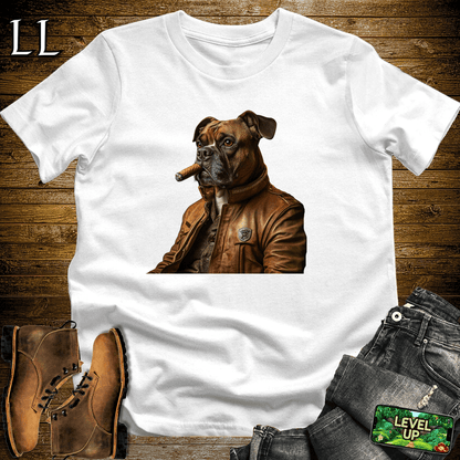 Boxer Dog Cigar Shirt White | Dog Lover Cigar Tee