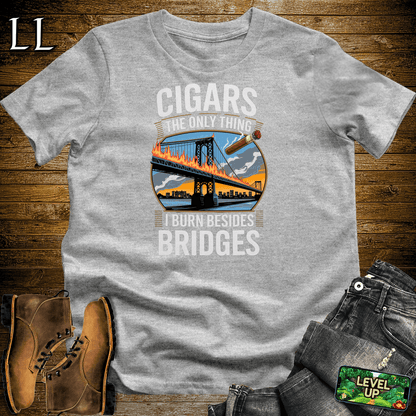 Cigar Burn Bridges Shirt Sport Grey | Bold Cigar Lover Tee