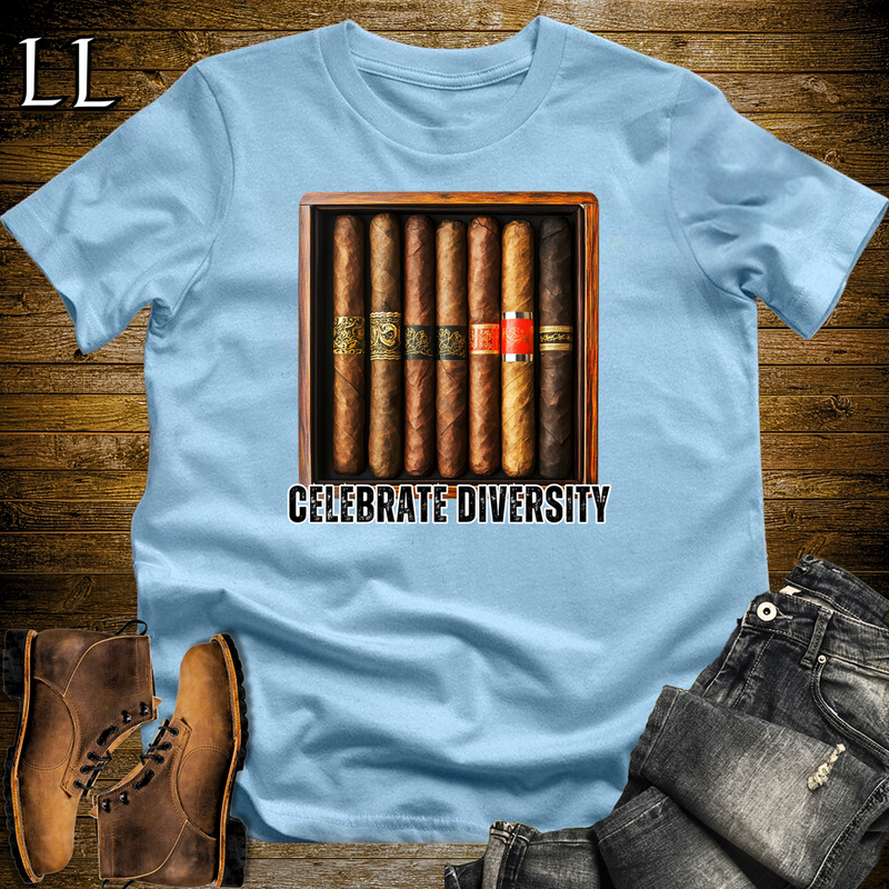Cigar Celebrate Diversity Shirt Light Blue | Funny Cigar Tee