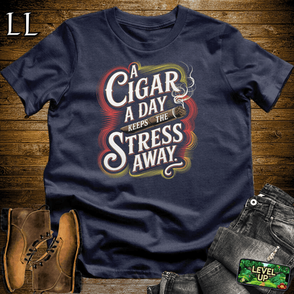 A Cigar A Day Shirt Navy | Funny Cigar Lover Tee