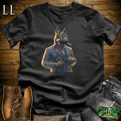 German Shepherd Cigar Shirt Black | Dog Lover Cigar Tee