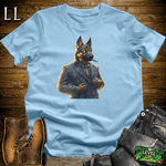 German Shepherd Cigar Shirt Light Blue | Dog Lover Cigar Tee