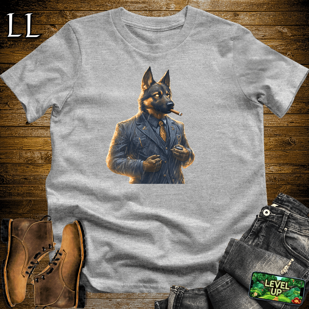 German Shepherd Cigar Shirt Sport Grey | Dog Lover Cigar Tee