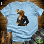 Golden Retriever Cigar Shirt Light Blue | Dog Lover Cigar Tee