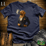 Golden Retriever Cigar Shirt Navy | Dog Lover Cigar Tee
