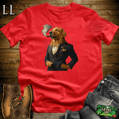 Golden Retriever Cigar Shirt Red | Dog Lover Cigar Tee