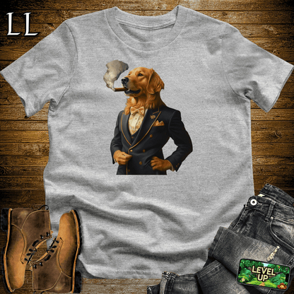 Golden Retriever Cigar Shirt Sport Grey | Dog Lover Cigar Tee