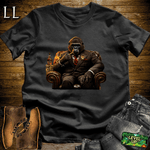 Gorilla in a suit smoking a cigar graphic tee in Black — Cigar Gorilla by Legacy Layers